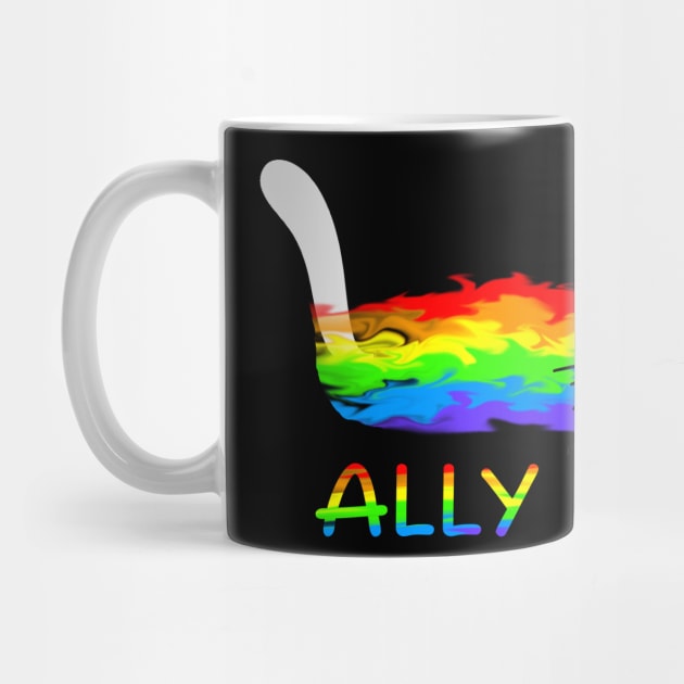 Ally Cat LGBT Gay Rainbow Pride Flag - Ally Cat LGBT by WilliamHoraceBatezell